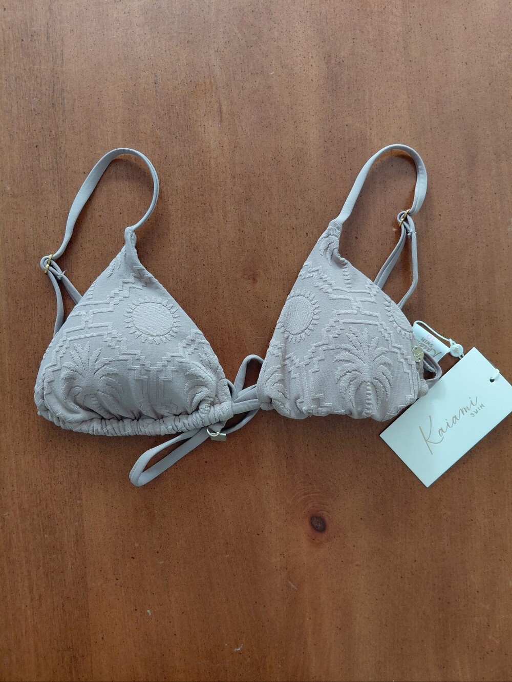 Australian Kaiami Swim Traingle Taupe Bikini Top NWT